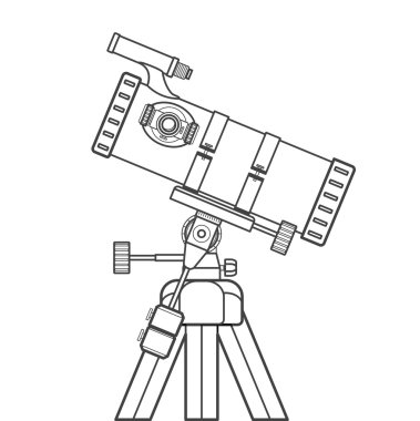 vektör anahat reflecting telescope illustratio