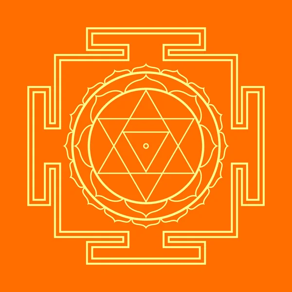 Contorno monocromo Baglamukhi yantra illustratio — Vector de stock