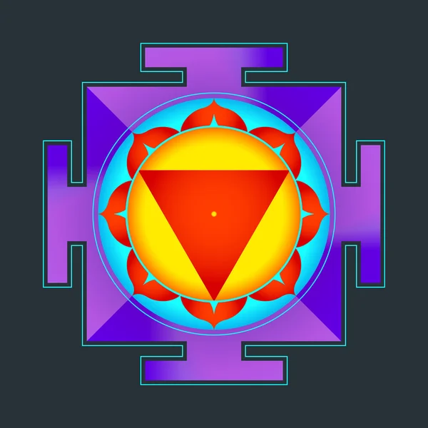 Gekleurde Tara yantra illustratio — Stockvector