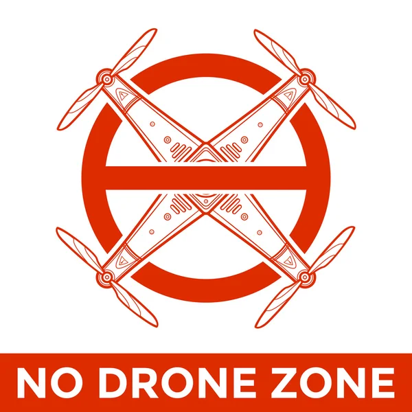 Vector drone prohibited sign illustratio — Stock Vector