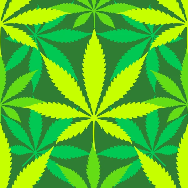 大麻大麻叶无缝模式 — 图库矢量图片