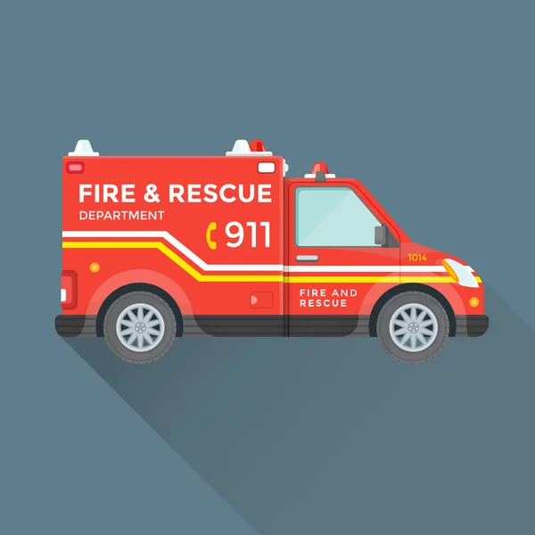 Fire rescue department emergency car — Stock Vector