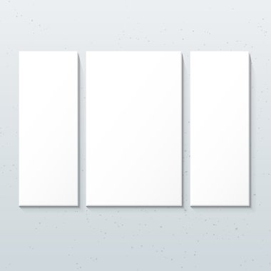 Dikey beyaz triptych posterler mocku
