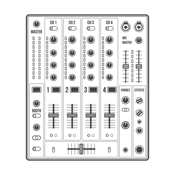 Skizze Sound DJ Mixer — Stockvektor