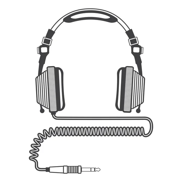 Контур великий навушники — стоковий вектор
