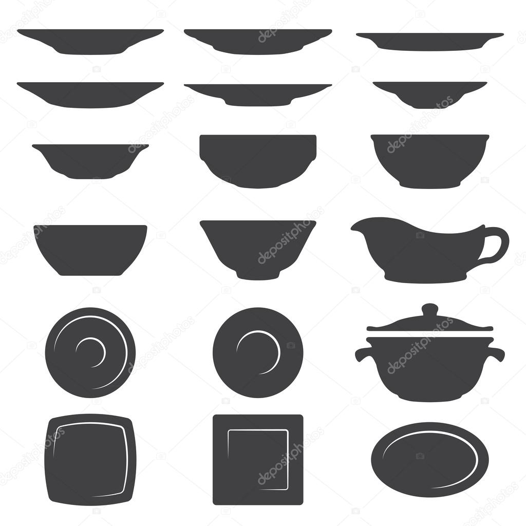 Plates And Dishes silhouette set