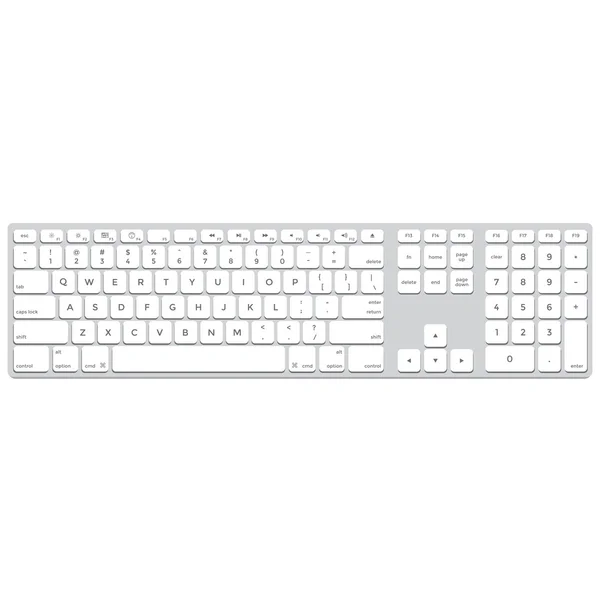 Long clavier d'ordinateur en aluminium — Image vectorielle