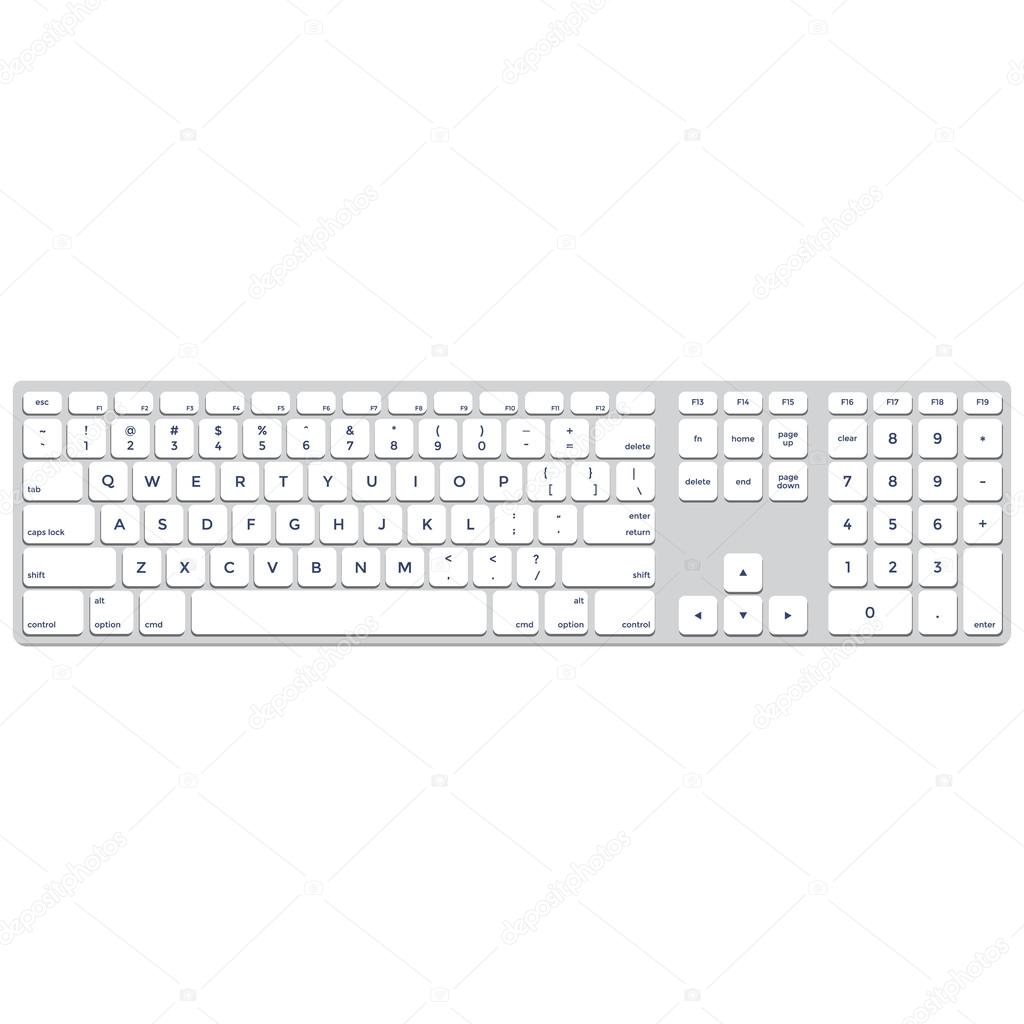 Gray flat computer keyboard