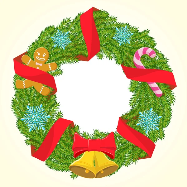 Vector christmas wreath — Stock Vector