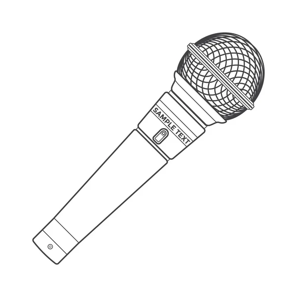 Outline stage microphone — Stock Vector