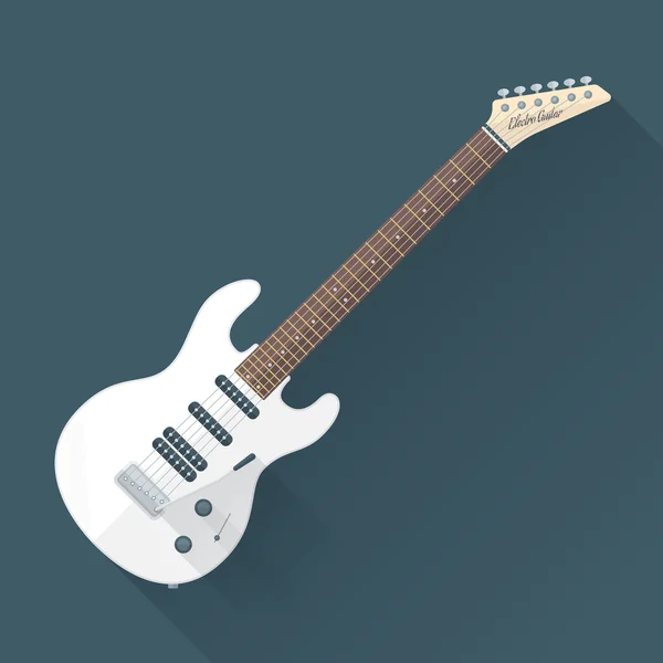 Guitarra eléctrica blanca de estilo plano — Archivo Imágenes Vectoriales