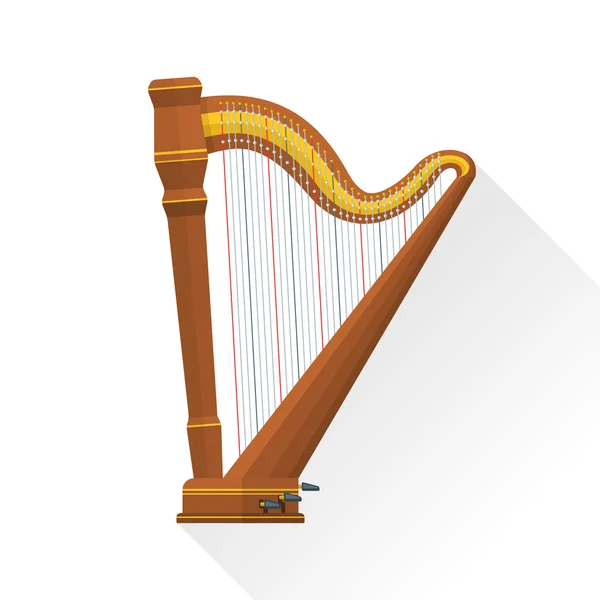 Cor estilo plano vetor pedal harpa — Vetor de Stock