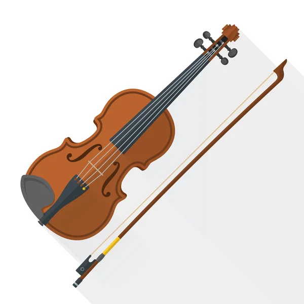 Color plano estilo vector violín violín — Vector de stock