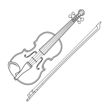 Karanlık kontur vektör keman keman