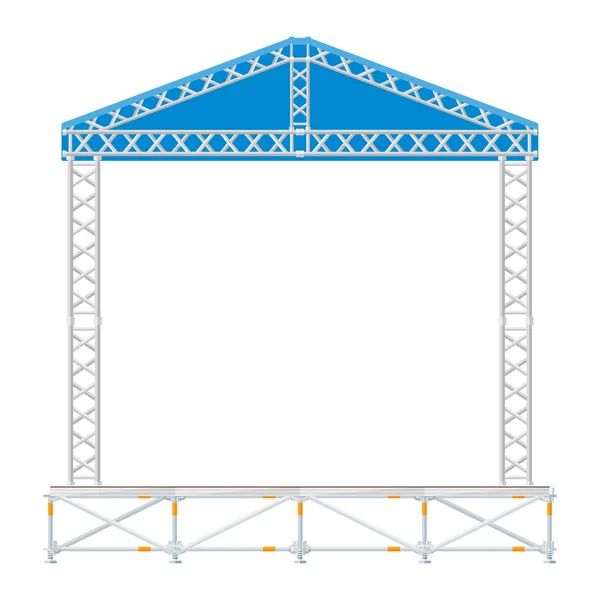 Cor projeto liso palco de metal concerto seccional com telhado —  Vetores de Stock