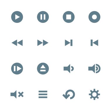 Katı gri çeşitli medya oynatıcı Icons set
