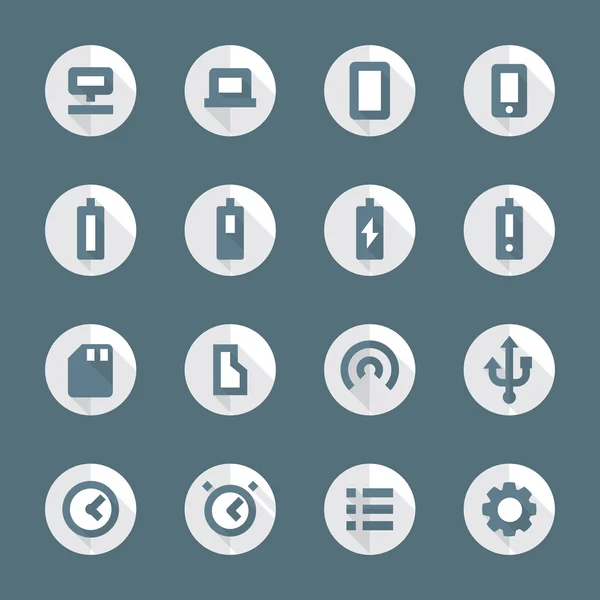 Düz stil çeşitli aygıt Icons set — Stok Vektör