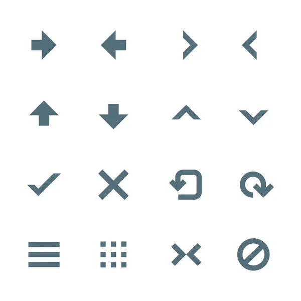 Sólido gris varios botones de menú de navegación conjunto de iconos — Vector de stock