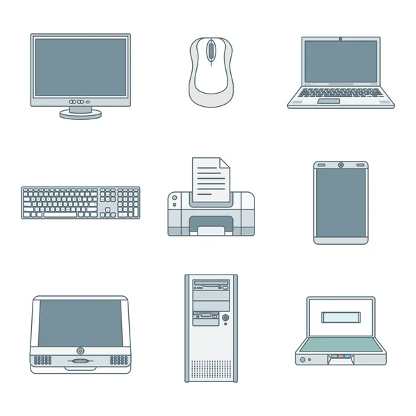 Colored outline computer gadgets icon — Stock Vector