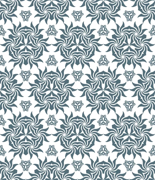 Monochroom psychedelische bloemen abstract naadloze patter — Stockvector