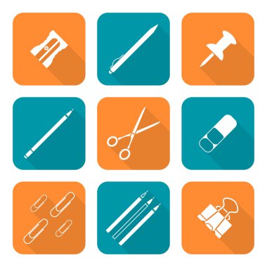 beyaz renk düz stil çeşitli ileti örneği Icons set