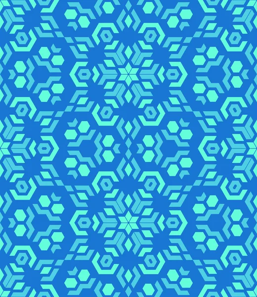 Géométrique abstrait coloré mosaïque bleu motif sans couture — Image vectorielle