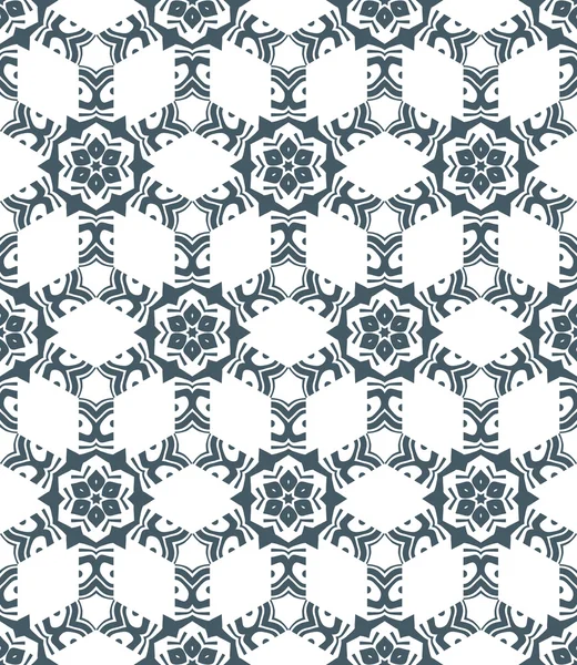 Geometrische abstracte bloemen monochroom naadloze patter — Stockvector