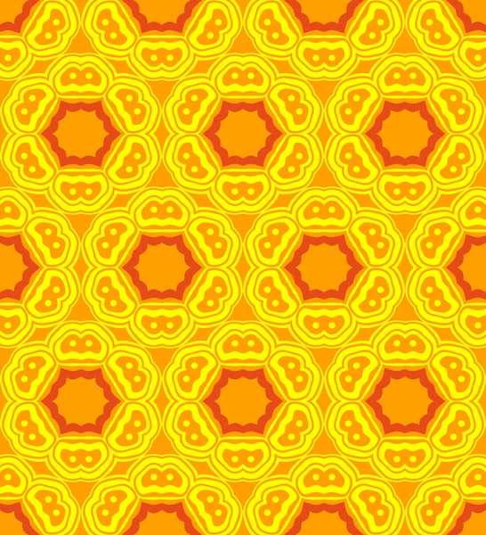 Psykedeliska abstrakt färgglada gul orange sömlös smattra — Stock vektor