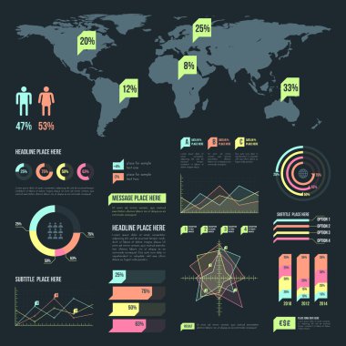 açık renk Infographic öğeleri collectio