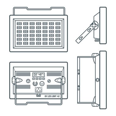 Ultraviyole profesyonel sahne projektörü karanlık kontur illust yol açtı