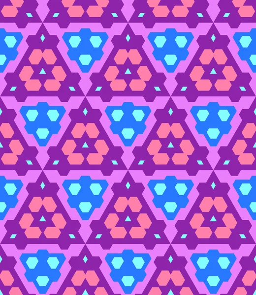 Violeta violeta rosa azul cian color abstracto geométrico sin costura p — Vector de stock