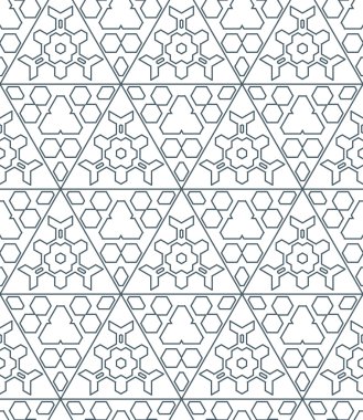 koyu siyah beyaz renk üçgen kontur soyut geometrik seamle