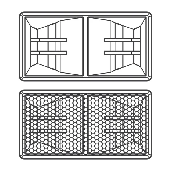 Color oscuro contorno cuerno sistema concierto doble altavoz subwoofer — Archivo Imágenes Vectoriales