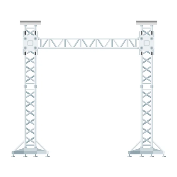 Illustrazione della costruzione dell'ascensore della torre a capriate in stile piatto colorato — Vettoriale Stock