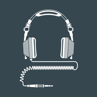 solid color big dj headphones device illustratio