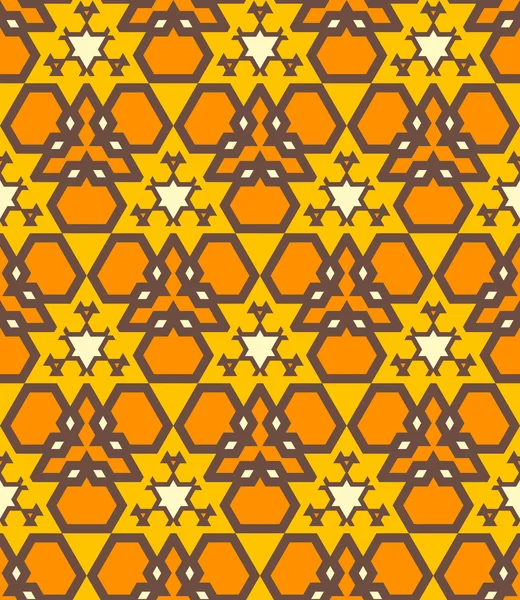 Orange brown yellow color abstract geometric seamless patter — стоковый вектор