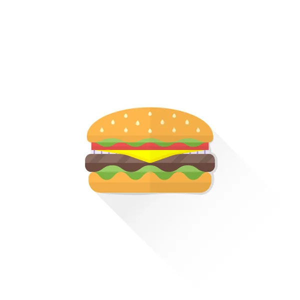 Kleur fast-food hamburger pictogram illustratio — Stockvector