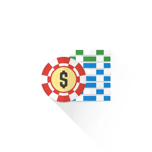 Color gambling chips set icon illustratio — Stock Vector