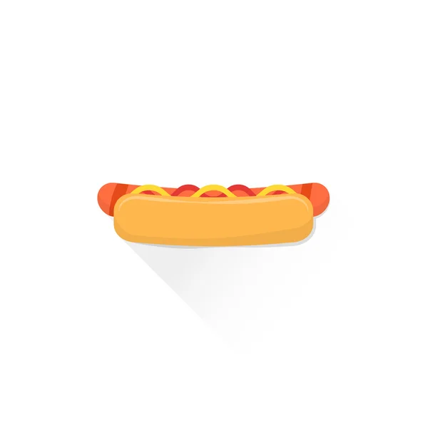Color comida rápida perro caliente icono ilustratio — Vector de stock