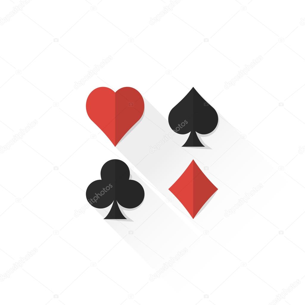 color playing cards suits collection icon illustratio