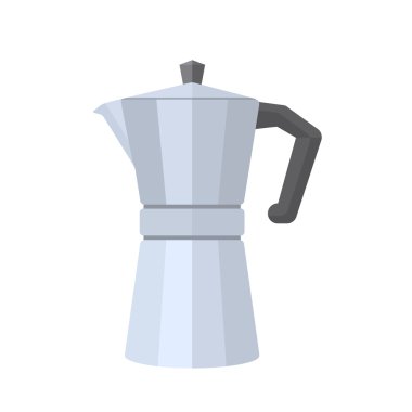 renkli düz stil metal yönlü kahve pot illustratio