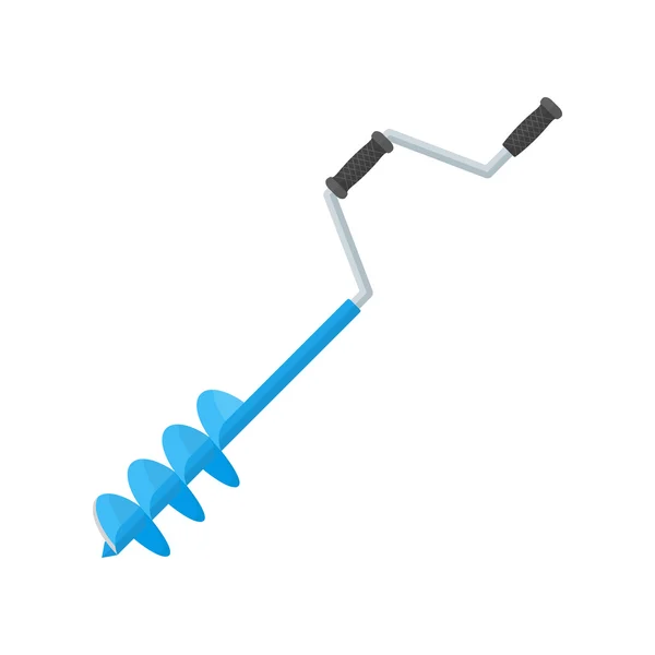 Vector flat style blue fishing drill illustratio — Stock Vector