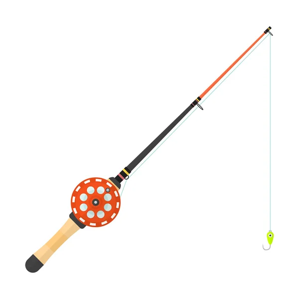 Vector flat style winter fishing rod illustratio — Stock Illustration Vector flat style winter fishing rod illustratio Royalty Free Stock Vectors