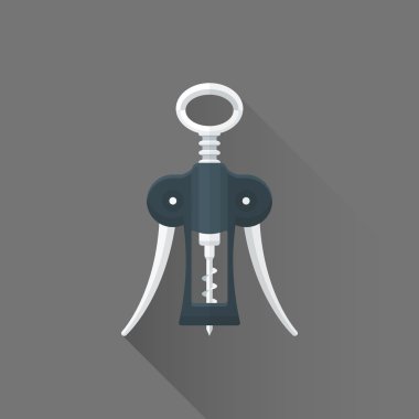 düz stil siyah kanat tirbuşon illüstrasyon ICO vektör