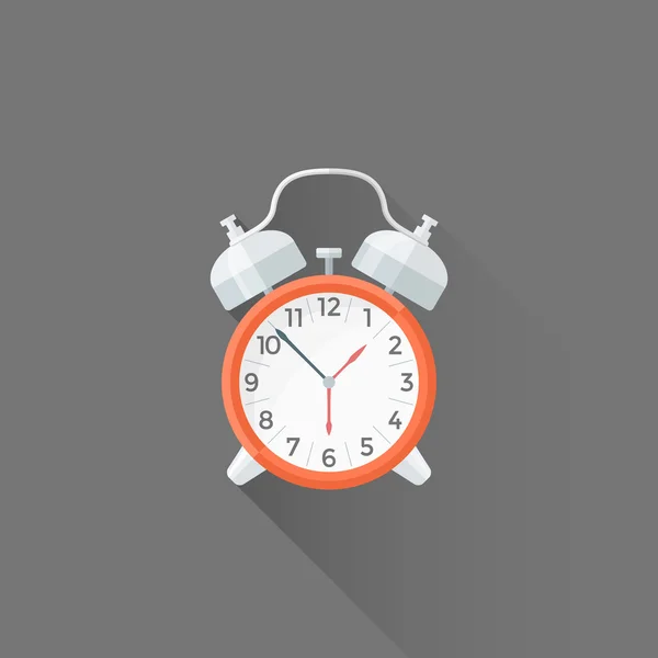 Vector flat style alarm clock illustration ico — Stock Vector