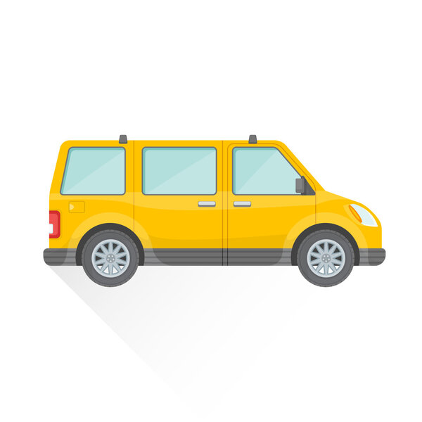 векторный жёлтый фургон в стиле кузова ico
