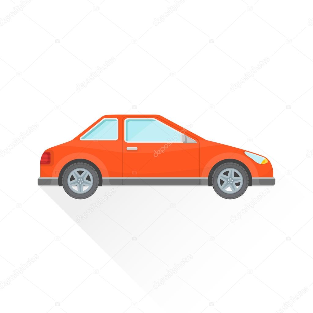 vector flat red coupe car body style illustration ico
