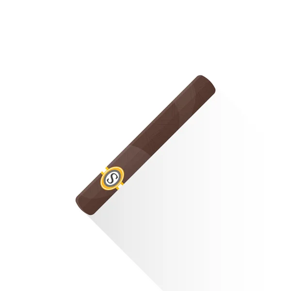 Vector plano cubano cigarro ilustración ico — Vector de stock