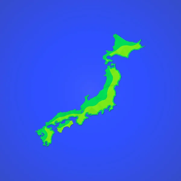 Ilustrasi pulau abstrak vektor datar jepang ico - Stok Vektor