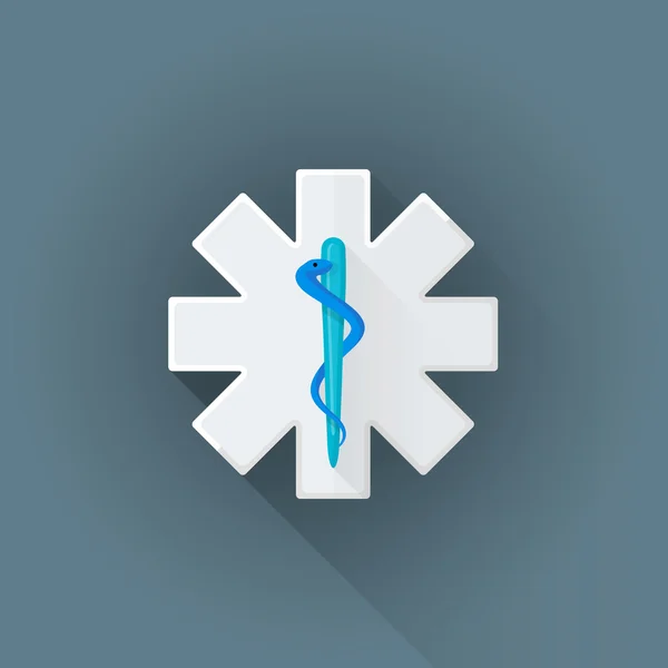 Vektor flache Krankenwagen Emblem Zeichen Illustration ico — Stockvektor